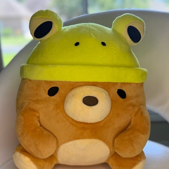 Frogma Bear Plush - 12" Stuffed Animal with Frog Hat - Picture 1 of 7